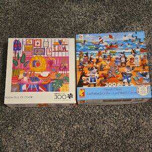 Ceaco Paws & Claws And Buffalo 300-Piece Puzzle Bundle